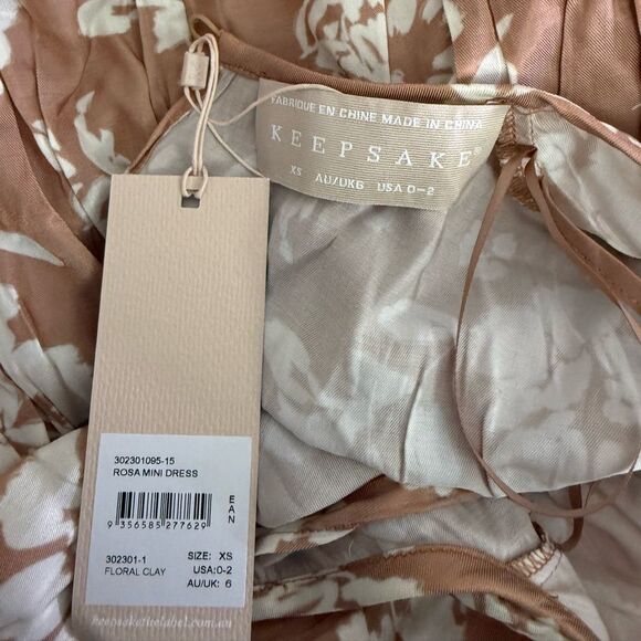 Keepsake the Label Rosa Mini Dress - Floral Clay NWT Size US 0-2 - Picture 14 of 14